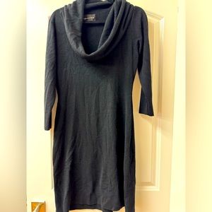 Black cowl neck sweater dress